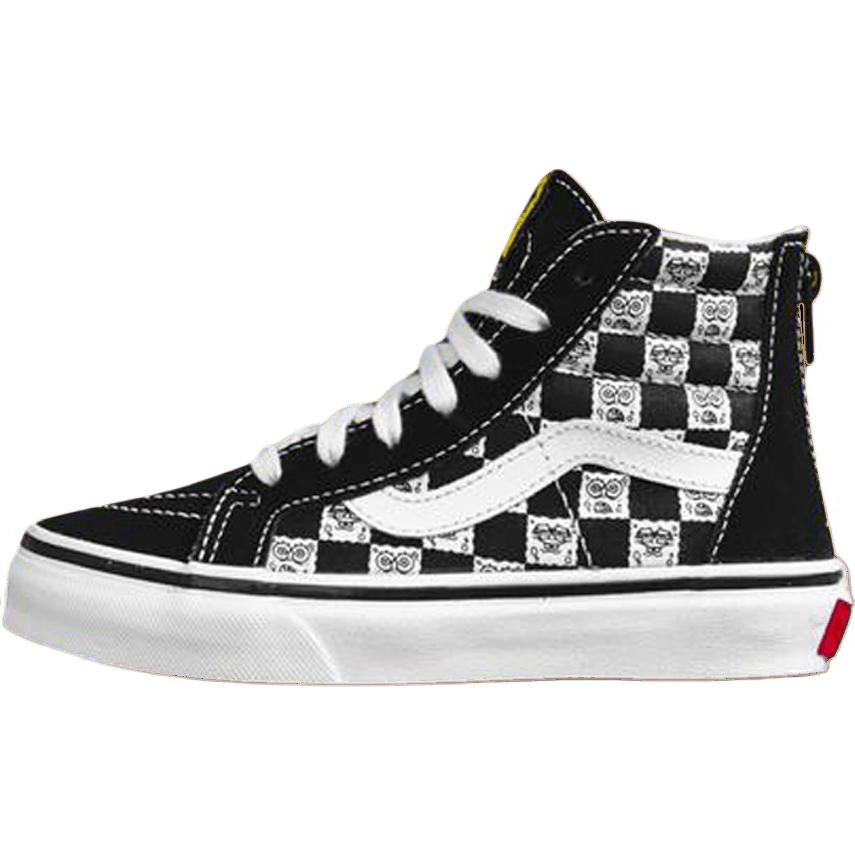 Vans Nickelodeon X SPONGEBOB SQUAREPANTS x Vans Sk8 Hi High top Kids' Skateboarding Shoes Black White Kids'