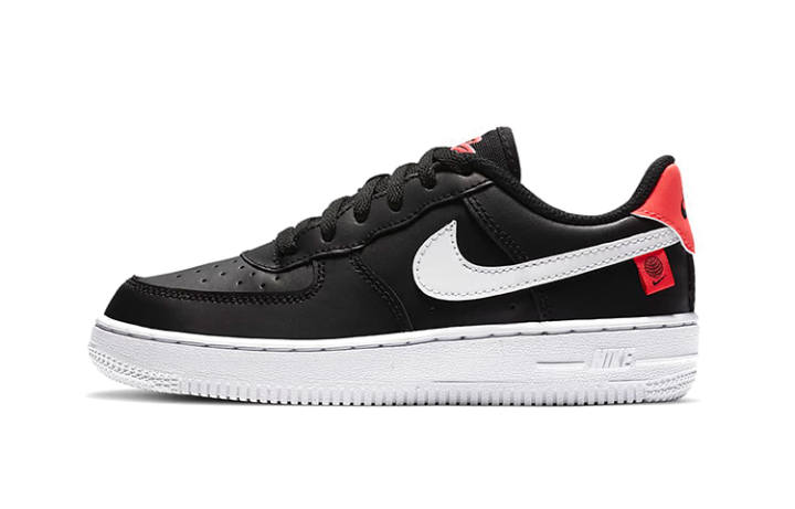 Nike Nike Air Force 1 Worldwide Leather Low top Skateboard Shoes Black Red Children Aged 3 7 Years Old