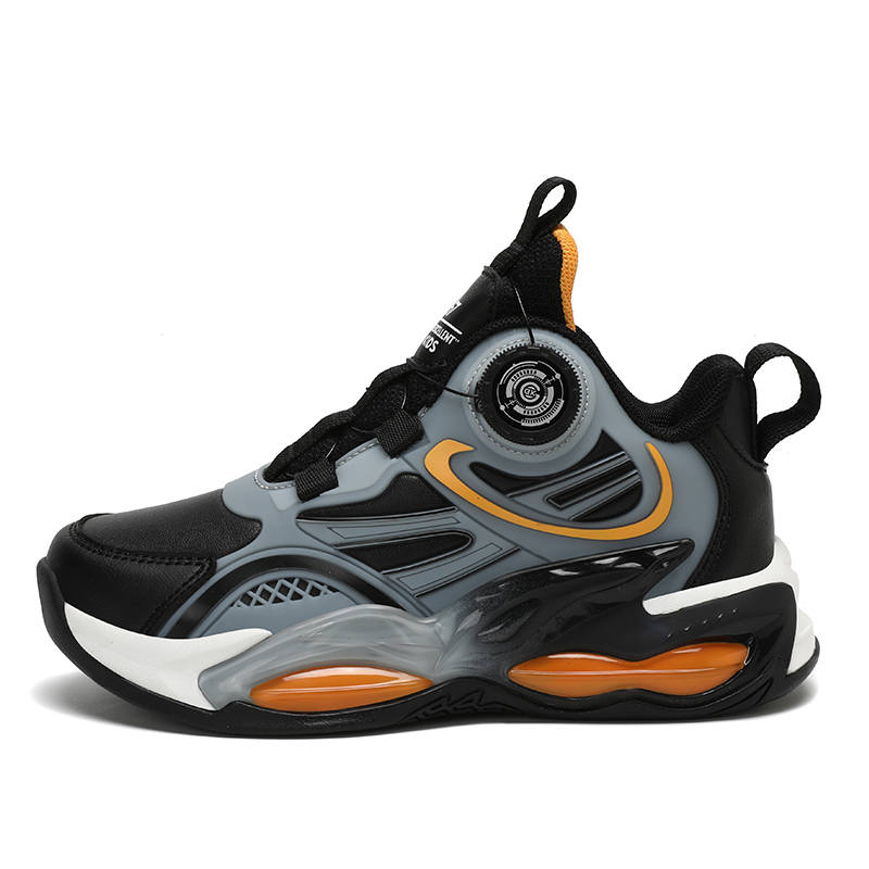 BKG Abrasion Resistant Cushioning Low top Kids' Running Shoes Black Gray Orange Kids'