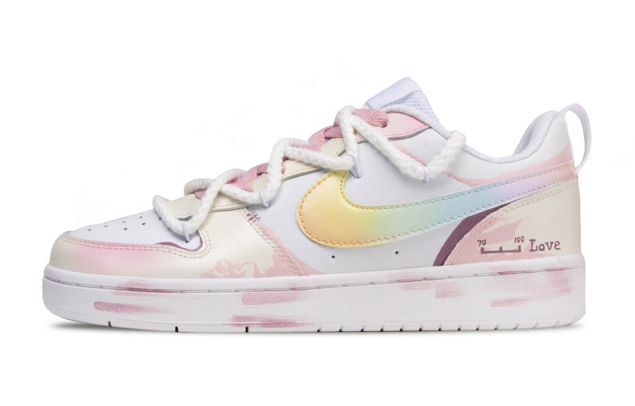 Nike Nike Court Borough Heartbeat Love Confession Leather Low top Skateboard Shoes Multicolor Kids'