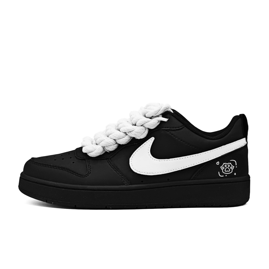 Nike Nike Court Borough Peach Cat Sauce Slip Resistant Lightweight Cushioning Low top Kids' Skateboarding Shoes White Kids'