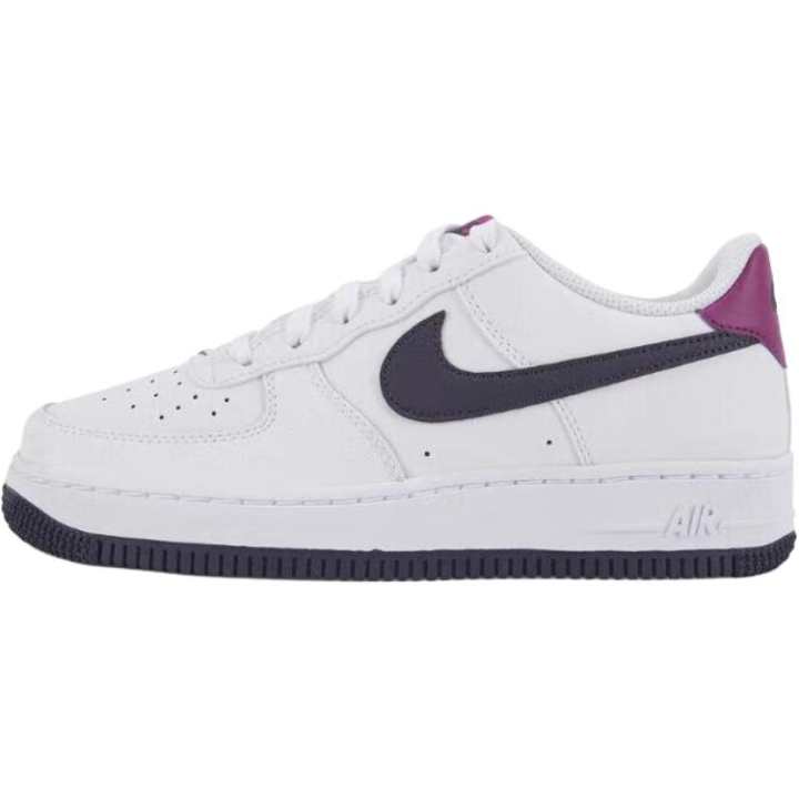 Nike Nike Air Force 1 Synthetic Leather Low top Skateboard Shoes White/Black/Purple Unisex