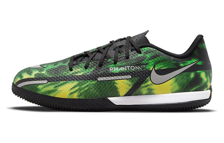Nike Nike Phantom GT 2 Academy IC Slip Resistant Cushioning Abrasion Resistant Low top Kids' Soccer Shoes Black Green Kids'