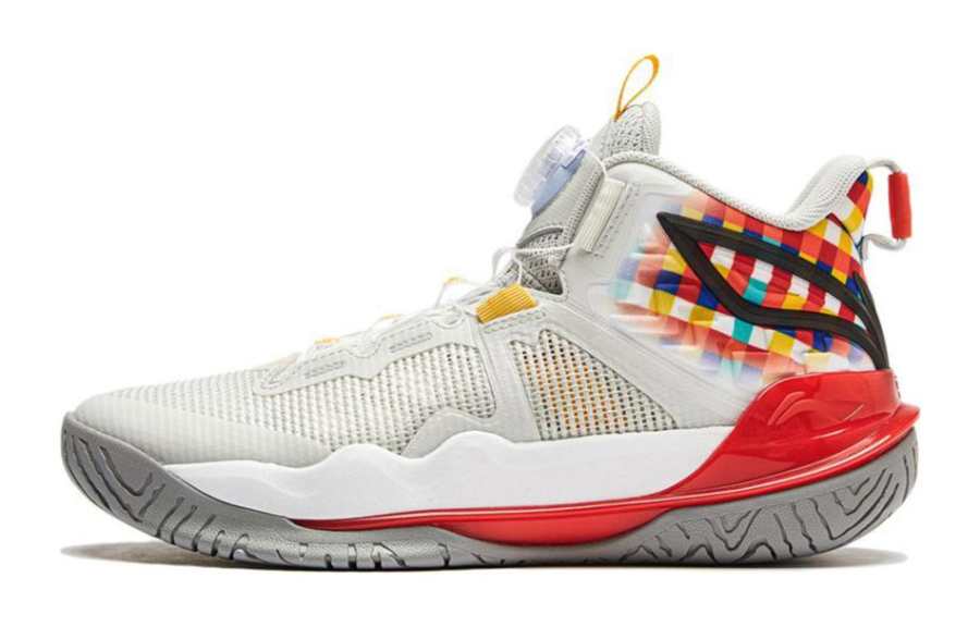 Li-Ning YOUNG Li Ning YOUNG Avant Garde Power TEAM 3 V3 Mid top Basketball Shoes Red Gray Unisex