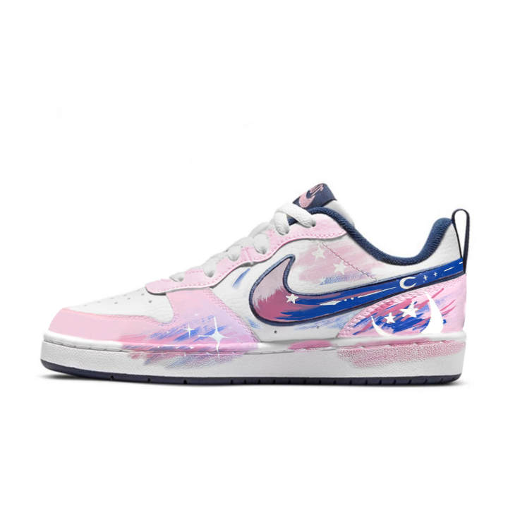 Nike Nike Court Borough Pink Misty Nebula Leather Slip Resistant, Abrasion Resistant, Balanced, Lightweight Cushioning
