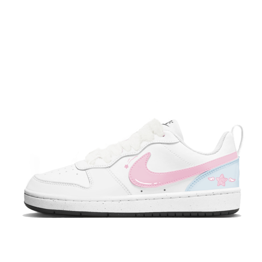 Nike Nike Court Borough Synthetic Leather Low top Kids' Skateboarding Shoes Pink White Teenagers
