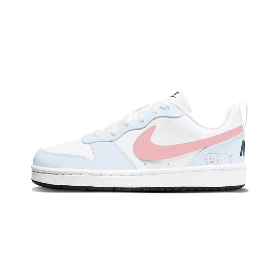 Nike Nike Court Borough Synthetic Leather Abrasion Resistant Abrasion Resistant Low top Skateboard Shoes Blue Kids'