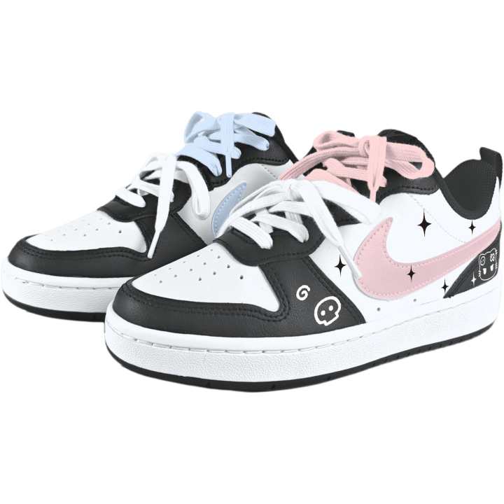 Nike Nike Court Borough 2 Meow Skeleton Pink Star Skateboard Shoes Teenagers