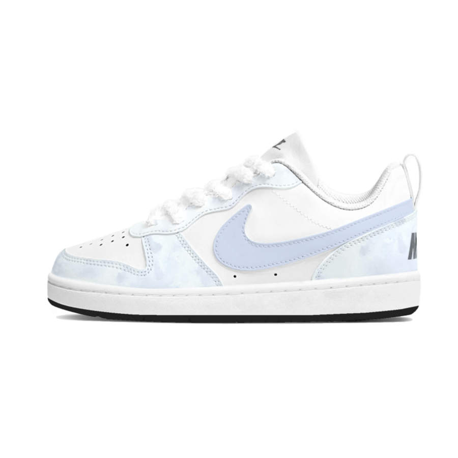 Nike Nike Court Borough Synthetic Leather Slip Resistant Abrasion Resistant Low top Kids' Skateboarding Shoes Sea Salt Blue