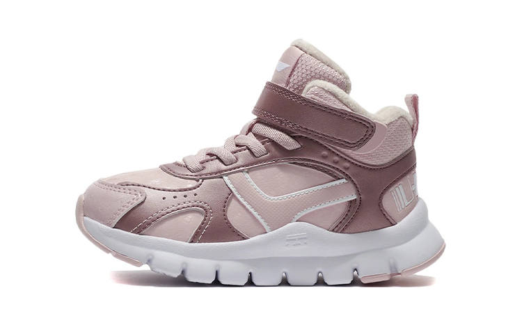 Li-Ning YOUNG Li Ning YOUNG Fleece Lined Cushioning Rebound Sports Mid top Kids Lifestyle Shoes Pink Children Aged 3 7 Years Old