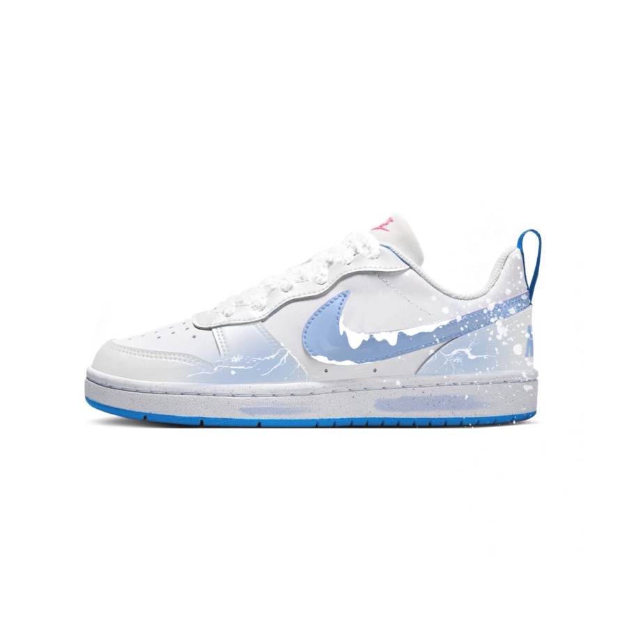 Nike Nike Court Borough Blizzard Synthetic Leather Slip Resistant Abrasion Resistant Low top Kids' Skateboarding Shoes