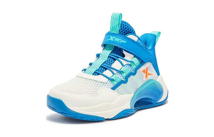 XTEP Synthetic Leather Slip Resistant Cushioning Slip Resistant Cushioning Mid top Children's Basketball Shoes Kids'