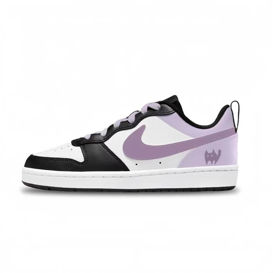 Nike Nike Court Borough Little Purple Versatile Abrasion Resistant Low top Kids' Skateboarding Shoes Black Purple Unisex