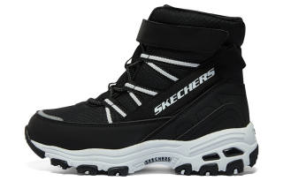 Skechers Kids Velvet Boots Cushioning, Wear Resistant High top Kids' Outdoor Shoes Black White Unisex
