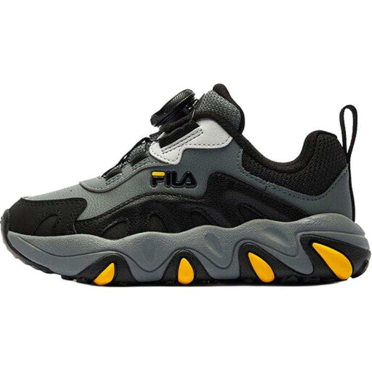 FILA KIDS Abrasion Resistant Low top Kids' Outdoor Shoes Black Cyan Children Aged 3 7 Years Old