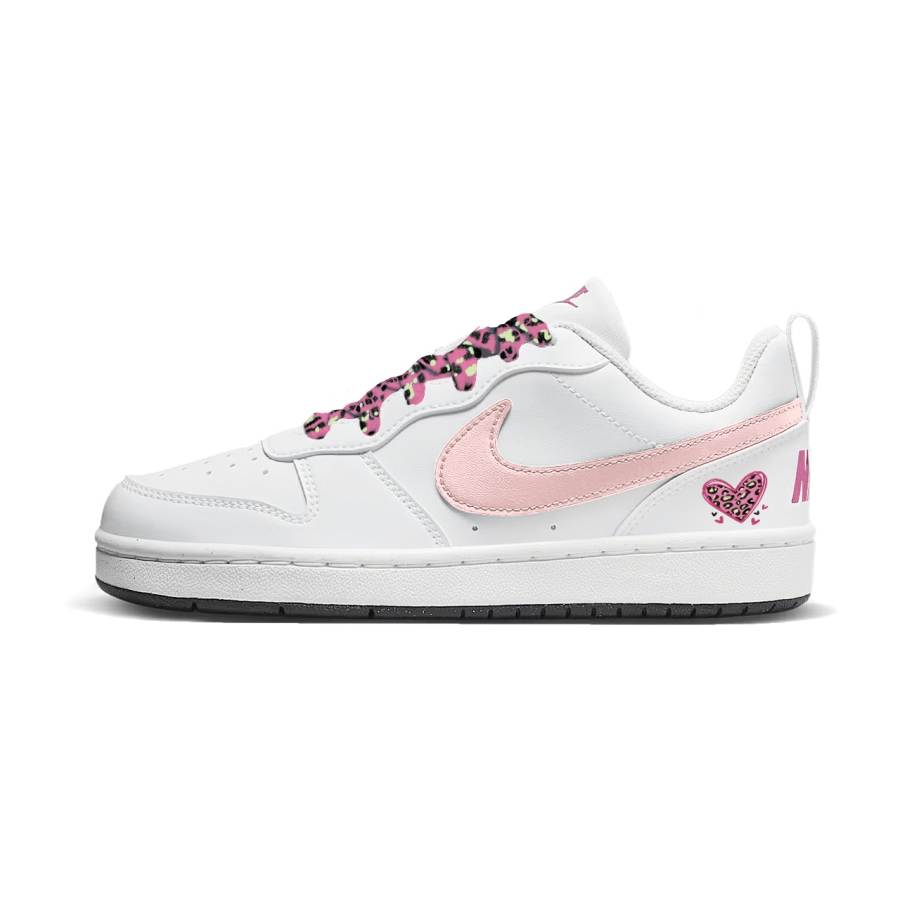 Nike Nike Court Borough Synthetic Leather Low top Kids' Skateboarding Shoes White Teenagers