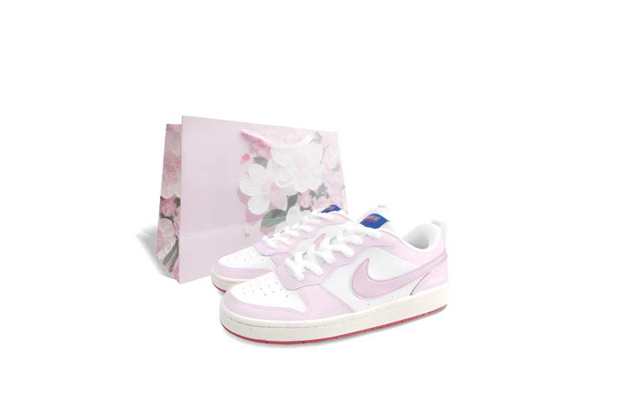 Nike Nike Court Borough Low 2 Slip Resistant Abrasion Resistant Kids' Skateboarding Shoes Pink Teenagers