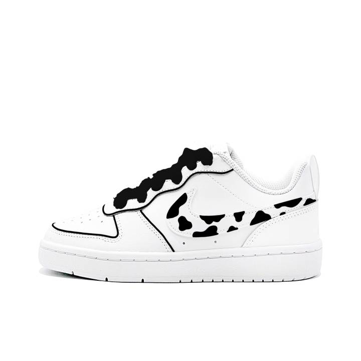 Nike Nike Court Borough Black White Infinity Leather Slip Resistant Slip Resistant Low top Kids' Skateboarding Shoes Black