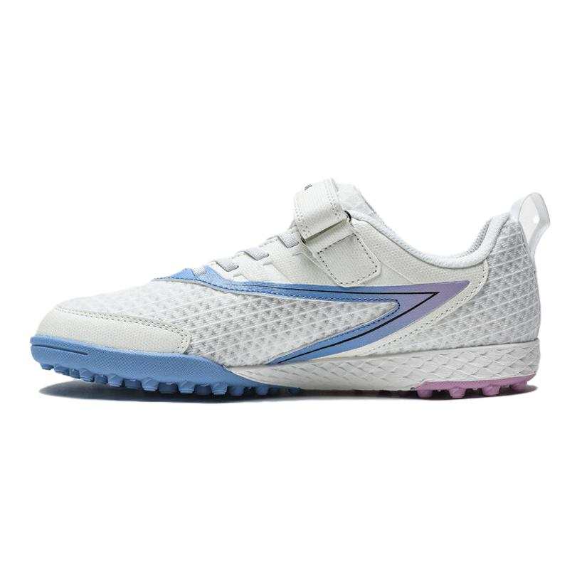 KELME Synthetic Leather Comfortable Slip Resistant Cushioning Low top Kids' Soccer Shoes White Blue Kids'