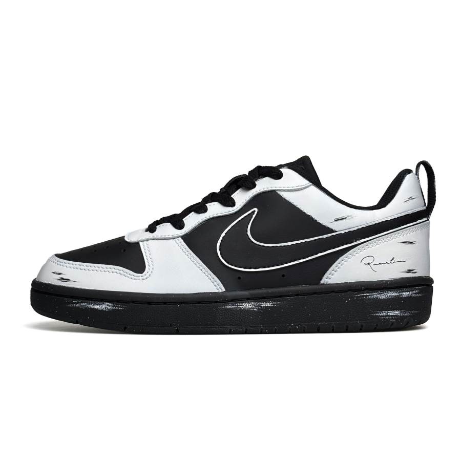 Nike Nike Court Borough Wadi Leather Slip Resistant Abrasion Resistant Low top Kids' Skateboarding Shoes Black Teenagers