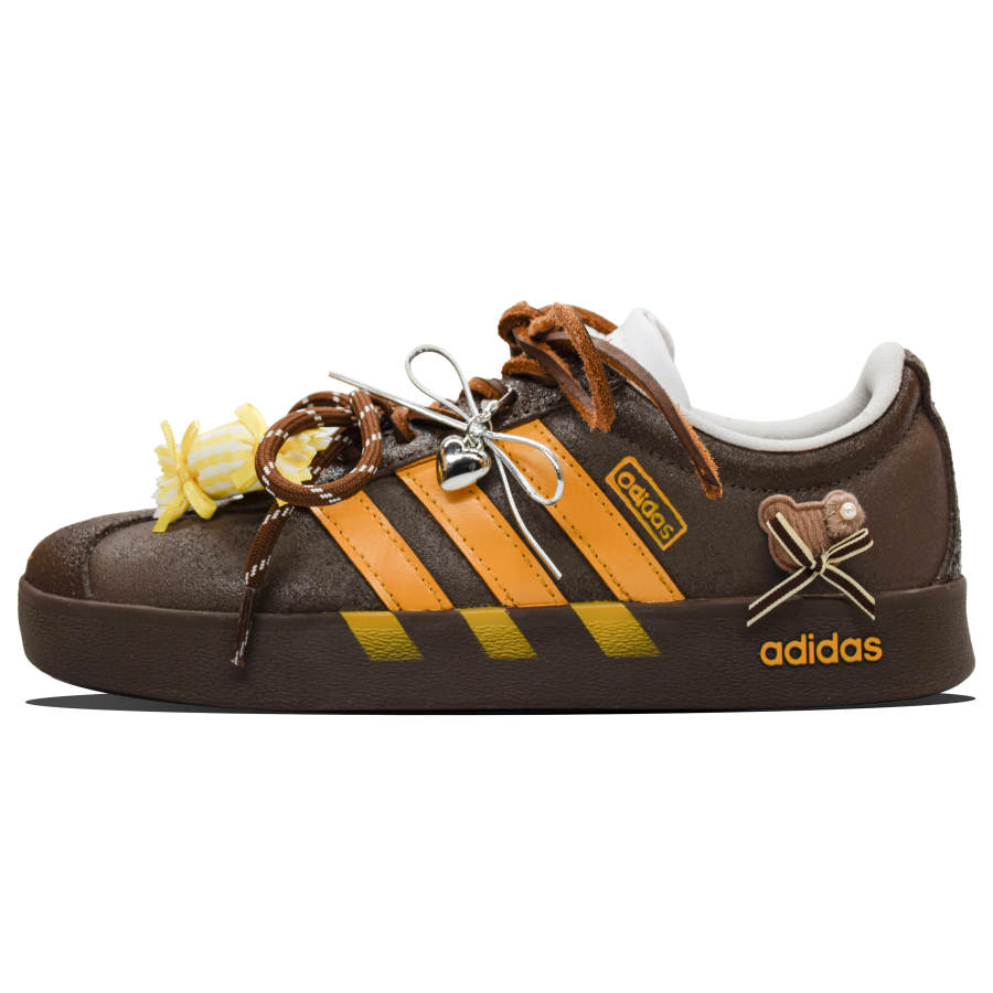 Adidas Adidas VL COURT 2.0 Caramel Cocoa Wear resistant And Lightweight Low top Skateboard Shoes Unisex Brown