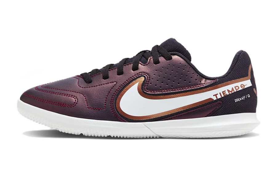Nike Nike Tiempo Legend 9 Club IC Slip Resistant Cushioning Abrasion Resistant Low top Kids' Soccer Shoes Purple White Kids'