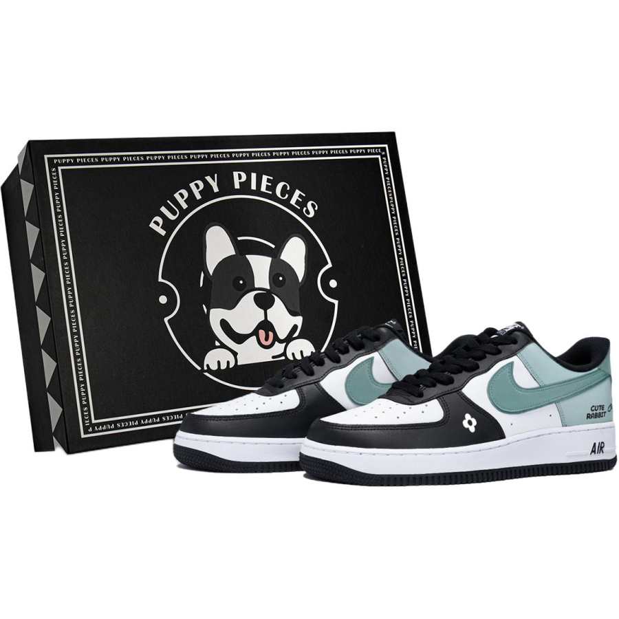 Nike Nike Air Force 1 Puppy Fragment, Special Shoe Box Leather Low top Kids' Skateboarding Shoes White Teenagers