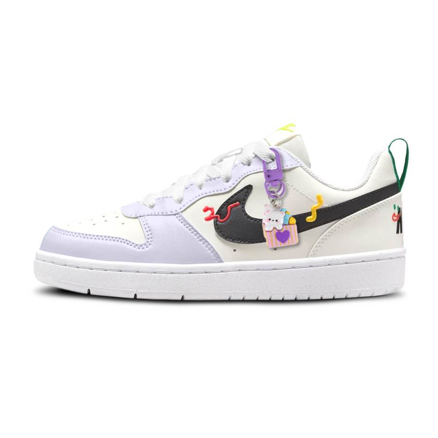 Nike Nike Court Borough Berry Meowth Slip Resistant Abrasion Resistant Low top Kids' Skateboarding Shoes Youth Purple