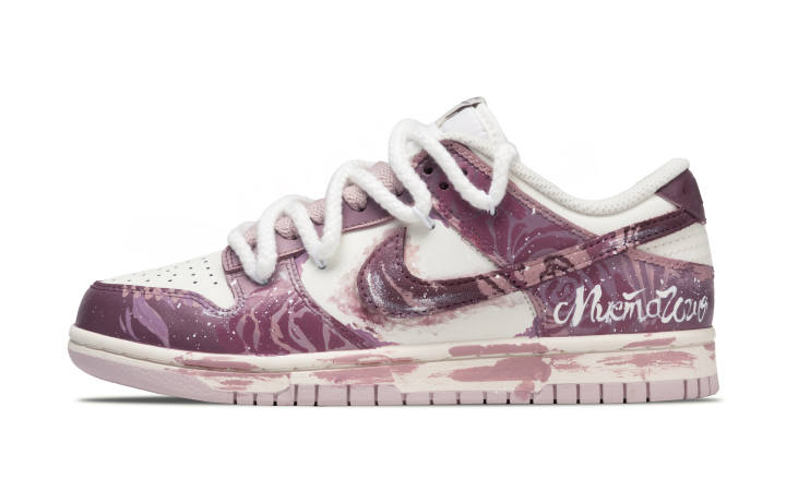 Nike Nike Dunk Purple Bloom Slip Resistant Low top Skateboard Shoes Kids'