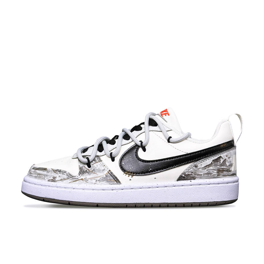 Nike Nike Court Borough LOW Slip Resistant Anti Kick Cushioning Abrasion Resistant Low top Kids' Skateboarding Shoes Black