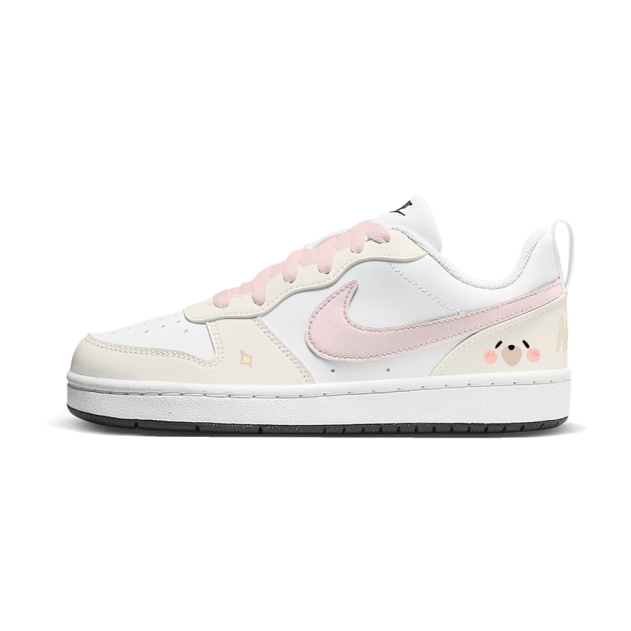 Nike Nike Court Borough Milk Cute Bear Low top Kids' Skateboarding Shoes Yellow Pink Unisex