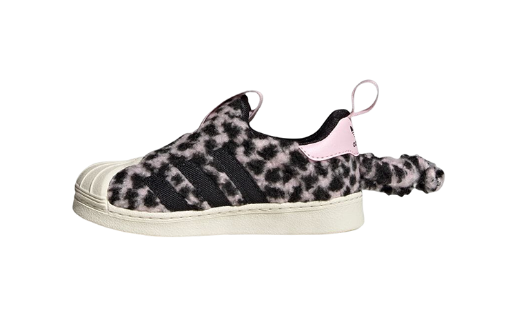 Adidas Originals SST 360 Print Slip Resistant Abrasion Resistant Low top Skateboard Shoes Pink Black Baby
