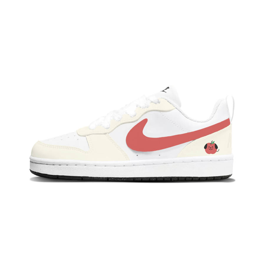 Nike Nike Court Borough Peaceful Sprout Journey Synthetic Leather Low top Kids' Skateboarding Shoes Yellow White Teenagers