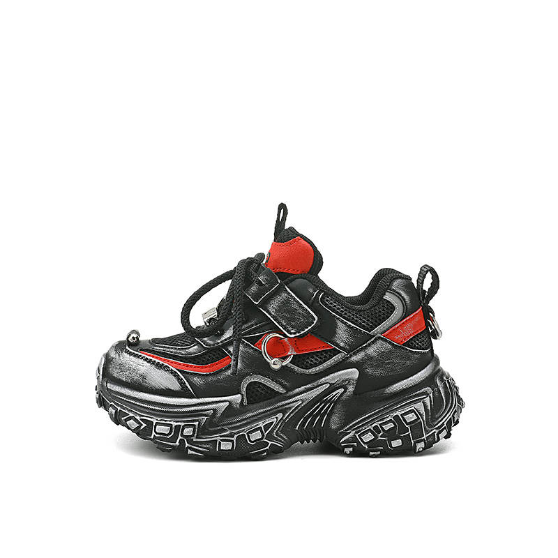 Jeep Low top Kids Lifestyle Shoes Black Red Polished Teenagers