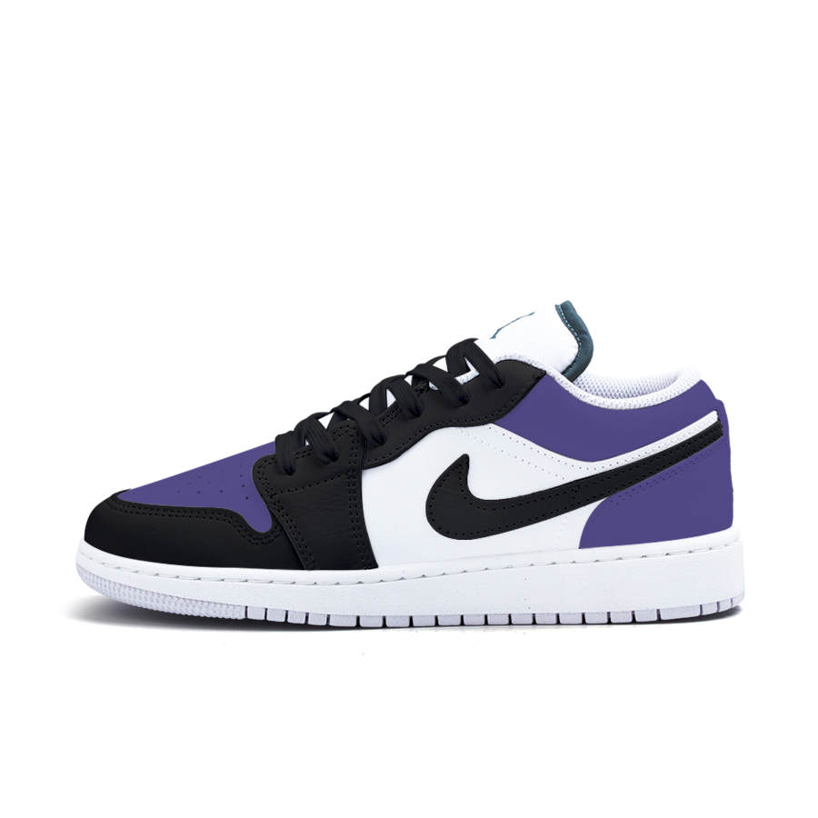 Jordan Jordan Air Jordan 1 Bayberry Breath Leather Slip Resistant Low top Children's Basketball Shoes Black White Teenagers