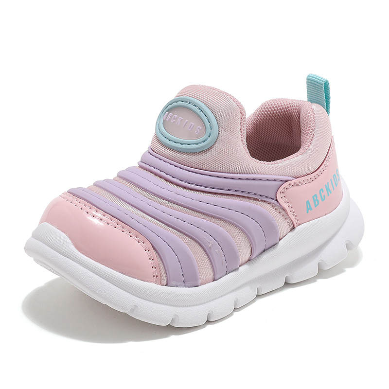 ABC KIDS Synthetic Leather Cushioning Abrasion Resistant Cushioning, Wear Resistant Low top Toddler Shoes Pink Purple
