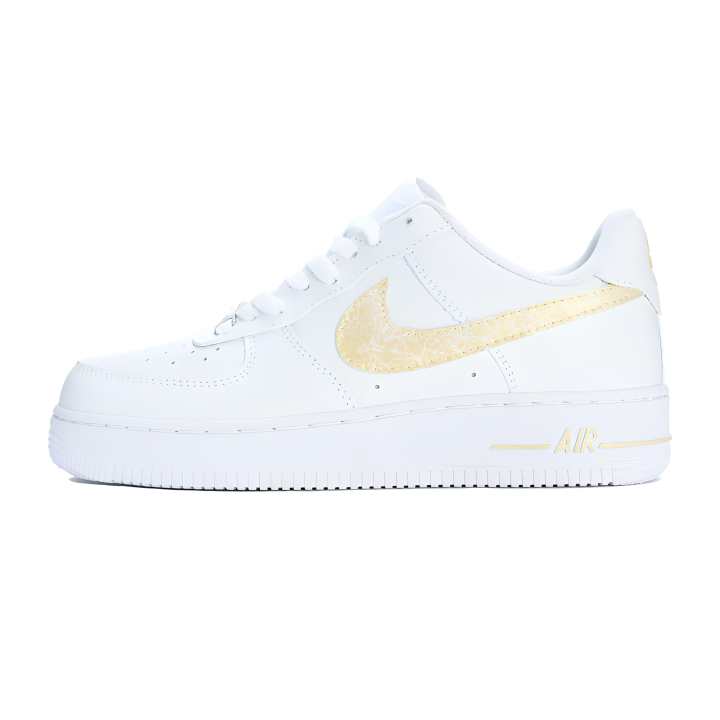 Nike Nike Air Force 1 LE Synthetic Leather Slip Resistant Abrasion Resistant Low top Kids' Skateboarding Shoes White
