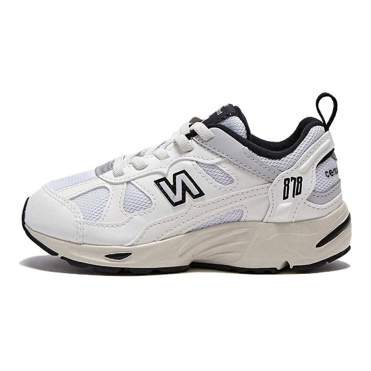 New Balance New Balance NB 878 Abrasion Resistant Breathable Low top Kids' Running Shoes White Black Kids'