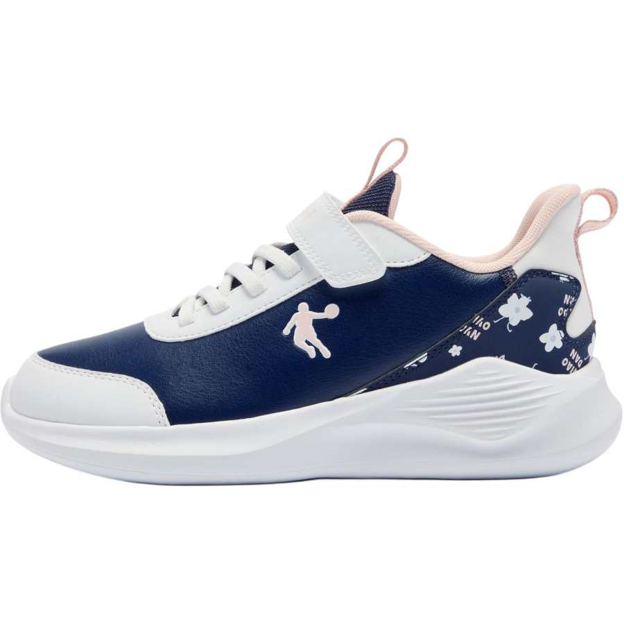 QIAODAN Synthetic Leather Low top Running Shoes Blue White Unisex