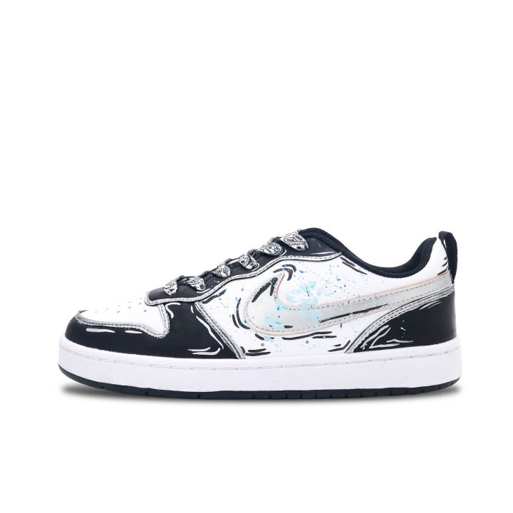 Nike Nike Court Borough Silver Vein Ink Splatter Leather Cushioning Abrasion Resistant Cushioning, Wear Resistant Low top