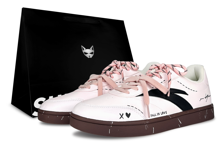 Anta Active Peach Oolong Wear resistant And Lightweight Low top Skateboard Shoes Women's Black Pink
