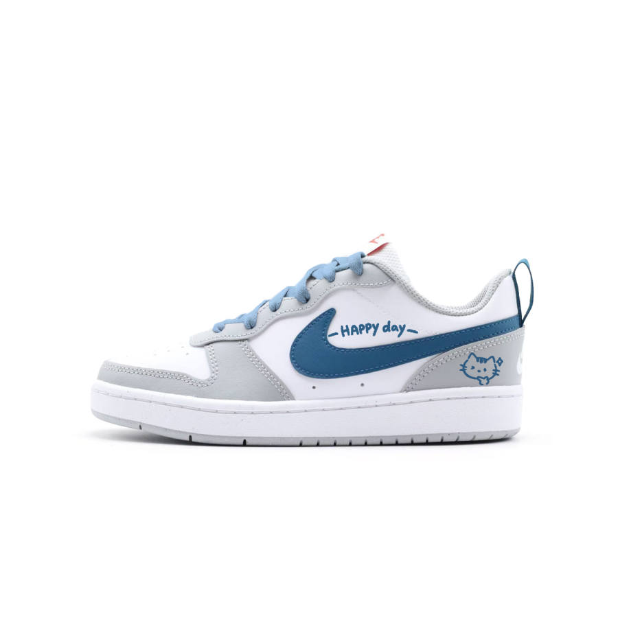 Nike Nike Court Borough Happiness Cats Slip Resistant Abrasion Resistant Low top Kids' Skateboarding Shoes Blue Teenagers