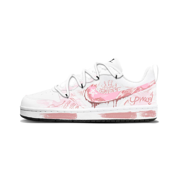 Nike Nike Court Borough Urban Chic Style Pink Trace Synthetic Leather Abrasion Resistant Abrasion Resistant Low top