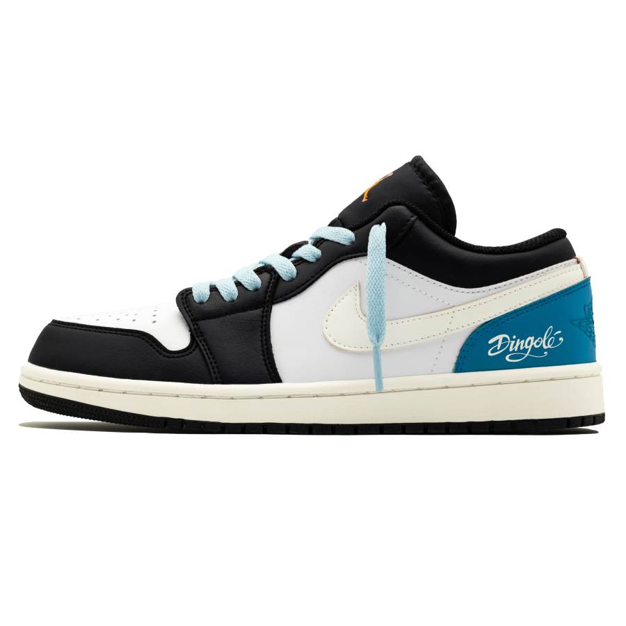 Jordan Jordan Air Jordan 1 North Carolina Leather Slip Resistant Abrasion Resistant Low top Children's Basketball Shoes