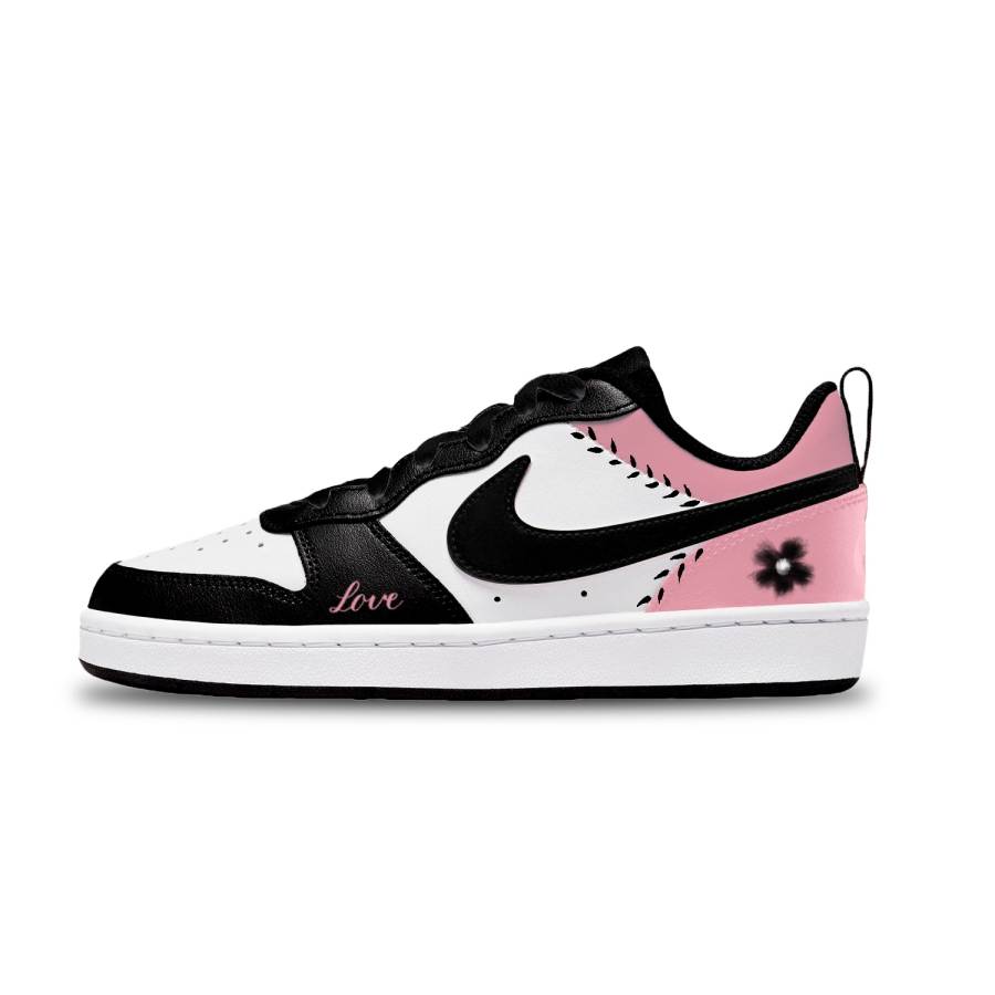 Nike Nike Court Borough Floral Vine Leather Abrasion Resistant Low top Kids' Skateboarding Shoes Unisex