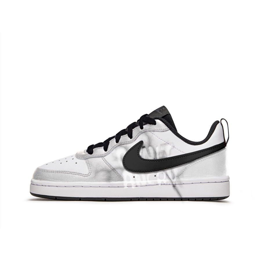Nike Nike Court Borough Devoid Slip Resistant Abrasion Resistant Low top Kids' Skateboarding Shoes Black White Teenagers