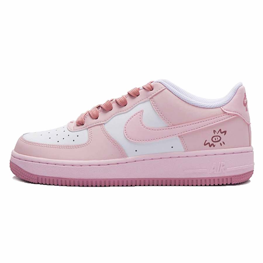 Nike Nike Air Force 1 Low Slip Resistant Low top Kids' Skateboarding Shoes Pink White Teenagers