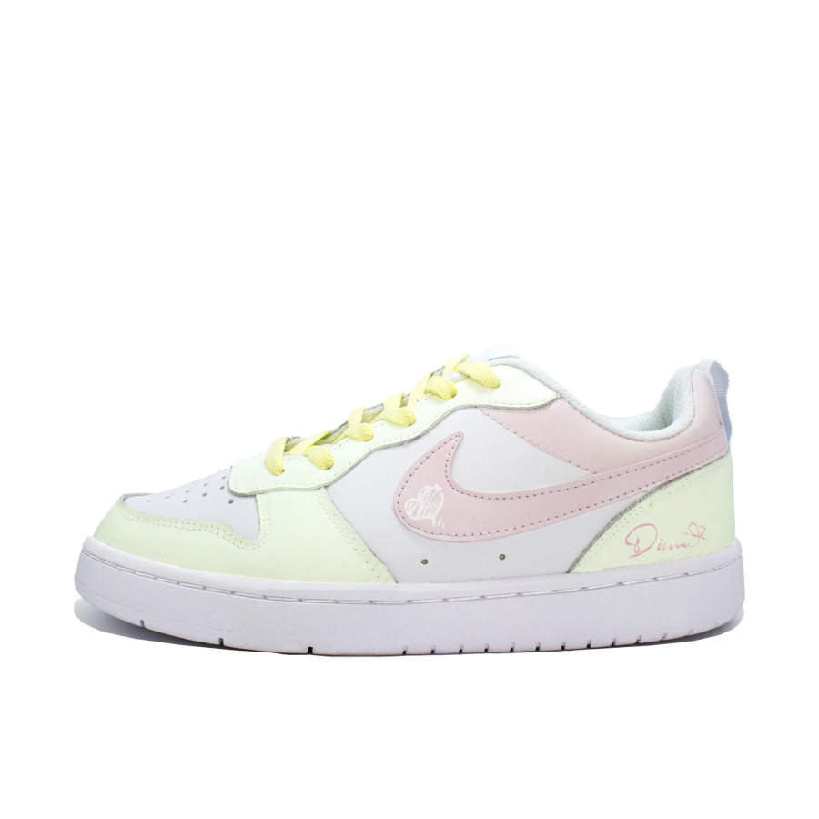 Nike Nike Court Borough Pink Mist Milk Candies Leather Abrasion Resistant Lightweight Cushioning Slip Resistant Cushioning