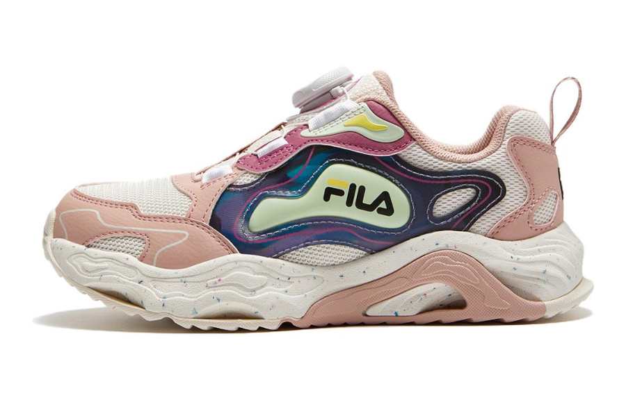 FILA KIDS Abrasion Resistant Low top Kids' Outdoor Shoes Pink White Teenagers