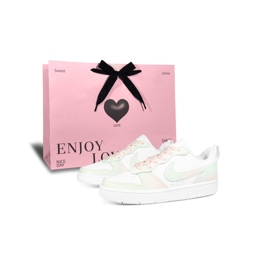 Nike Nike Court Borough Low top Kids' Skateboarding Shoes Pink Green Teenagers
